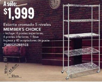 City Club MEMBER'S CHOICE Estante cromado 5 niveles oferta