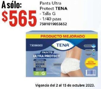 City Club TENA Pants Ultra Protect Talla G 1/40 pzas oferta