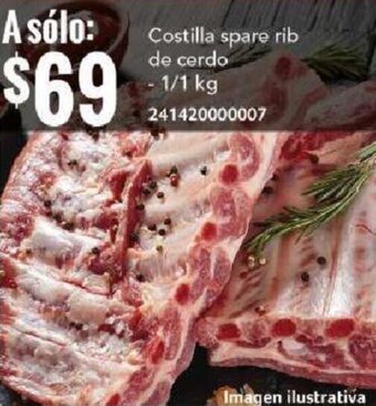 City Club Costilla spare rib de cerdo 1/1 kg oferta