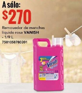VANISH Removedor de manchas líquido rosa 1/9 L