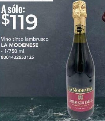City Club LA MODENESE Vino tinto lambrusco 1/750ml oferta