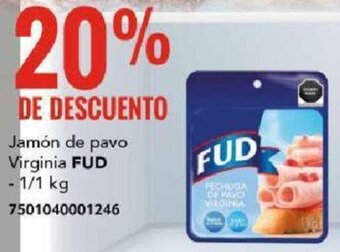 City Club FUD Jamón de pavo Virginia 1/1 kg oferta