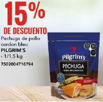 City Club PILGRIM'S Pechuga de pollo cordon bleu 1/1.5kg oferta
