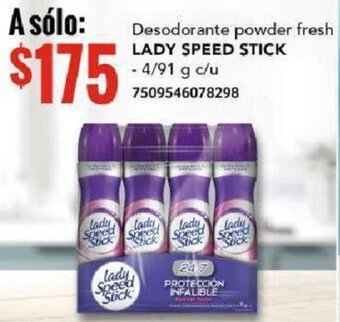 City Club LADY SPEED STICK Desodorante powder fresh 4/91g oferta