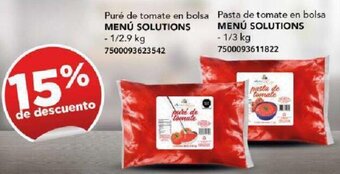MENÚ SOLUTIONS Puré de tomate en bolsa 1/2.9kg