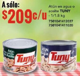 City Club TUNY Atún en agua o aceite 1/1.8 kg oferta