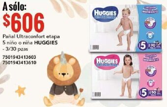 City Club HUGGIES Pañal Ultraconfort etapa 5 niño o niña 3/30 pzas oferta