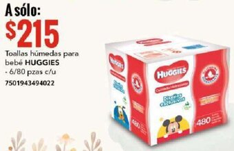 City Club HUGGIES Toallas húmedas para bebé 6/80pzas oferta