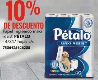 City Club PÉTALO Papel higiénico maxi resist 4/247 hojas c/u oferta