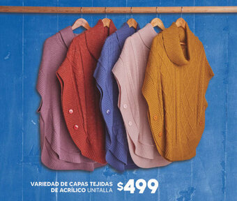 Soriana Híper VARIEDAD DE CAPAS TEJIDAS DE ACRÍLICO UNITALLA oferta