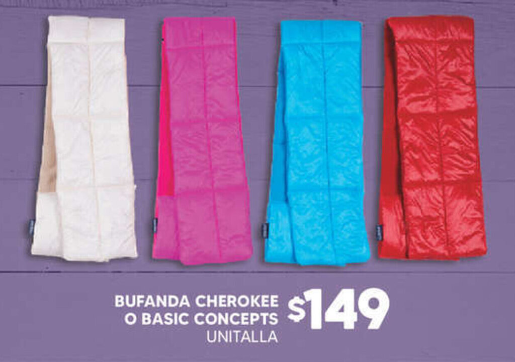 Soriana Híper BUFANDA CHEROKEE O BASIC CONCEPTS UNITALLA oferta