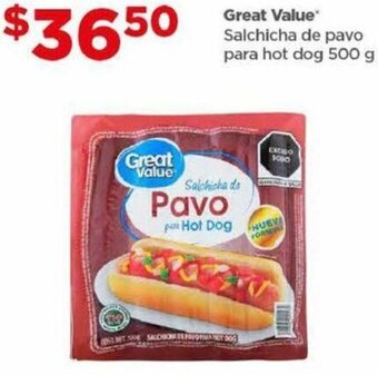 Great Value Salchicha de pavo para hot dog 500 g