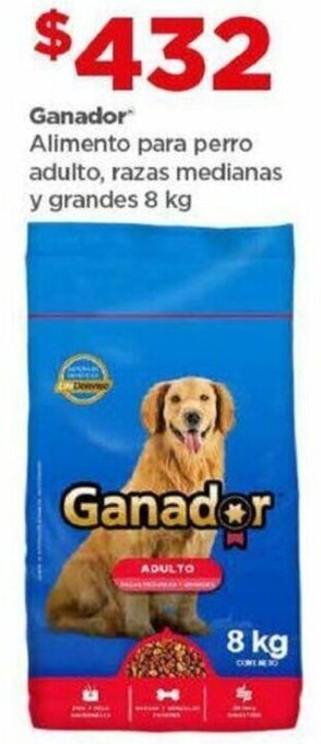 Bodega Aurrerá Ganador Alimento para perro adulto, razas medianas y grandes 8 kg oferta