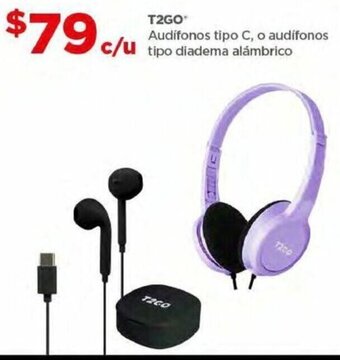 T2GO Audífonos tipo C, o audífonos tipo diadema alámbrico
