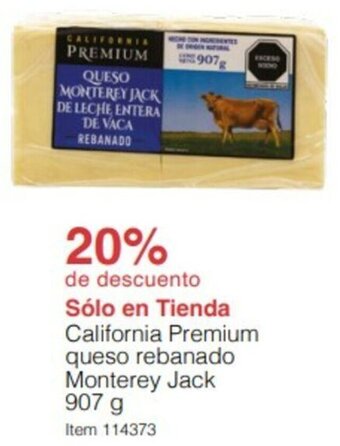 Costco California Premium queso rebanado Monterey Jack 907 g oferta