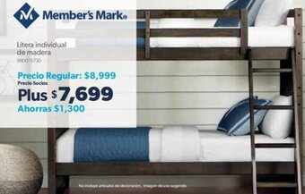 Sam's Club Member's Mark Litera Individual de Madera oferta