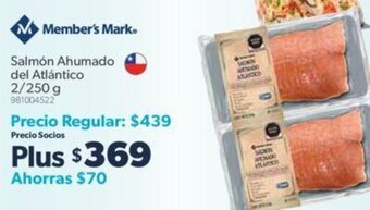 Sam's Club Member's Mark Salmón Ahumado del Atlántico 2/250g oferta