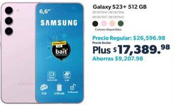 Sam's Club SAMSUNG Galaxy S23+ 512 GB oferta