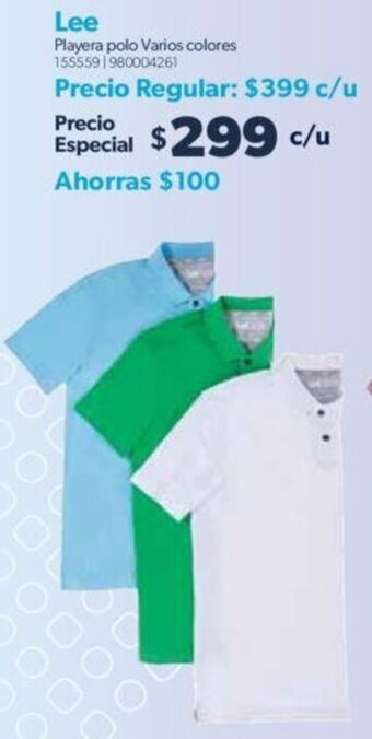 Sam's Club Lee Playera polo Varios colores oferta