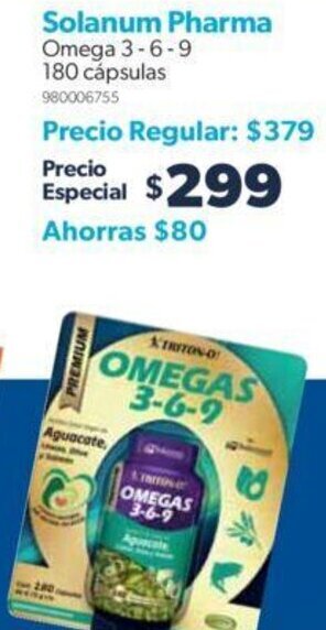 Solanum Pharma Omega 3-6-9 180 cápsulas