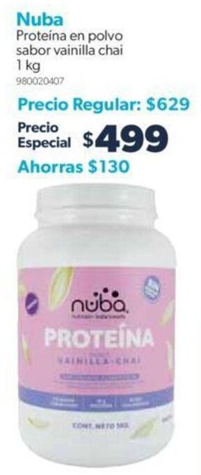 Nuba Proteína en polvo sabor vainilla chai 1kg