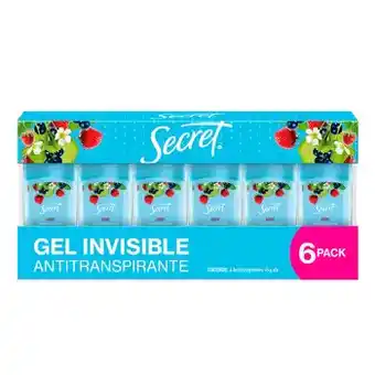 Secret Antitranspirante Gel Invisible 6 pzas de 45 g