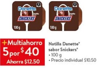 Natilla Danette sabor Snickers 100g