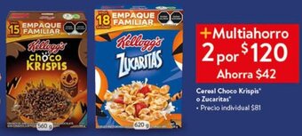Walmart Cereal Choco Krispis o Zucaritas oferta