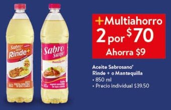 Aceite Sabrosano Rinde + o Mantequilla 850 ml