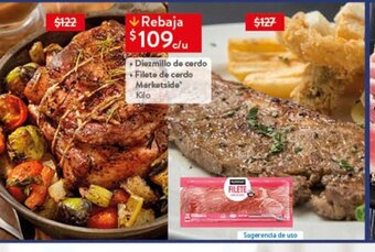 Walmart Diezmillo de cerdo/Filete de cerdo Marketside oferta