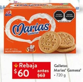 Walmart Galletas antes Marias Gamesa 720g oferta