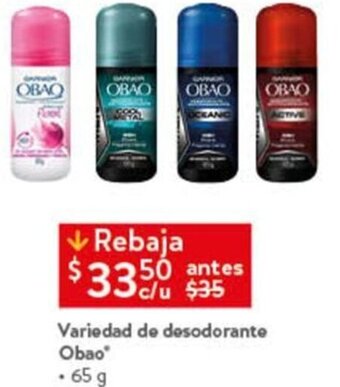 Walmart Obao Variedad de desodorante 65g oferta