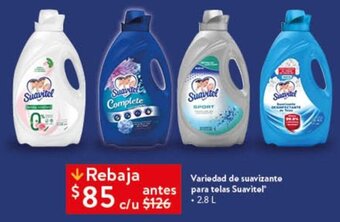 Walmart Variedad de suavizante antes para telas Suavitel 2.8 L oferta