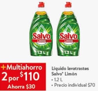 Walmart Líquido lavatrastes Salvo Limón 1.2L oferta