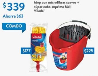 Walmart Mop con microfibras suaves + súper cubo exprime fácil Vileda oferta