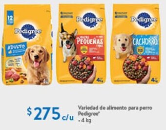 Walmart Variedad de alimento para perro Pedigree 4kg oferta
