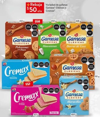 Walmart Rebaja Variedad de galletas Gamesa Clásicas o Cremax oferta