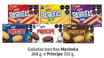 Galletas barritas Marinela 268 g o Príncipe 315 g