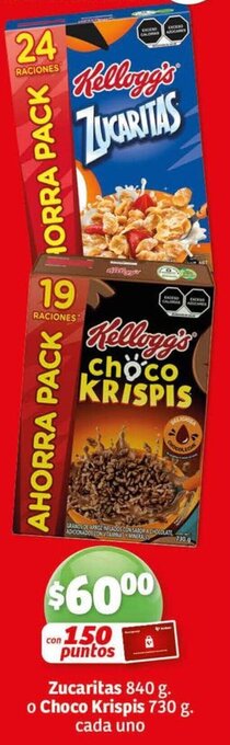 Soriana Mercado Zucaritas 840 g o Choco Krispis 730 g cada uno oferta