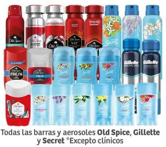 Todas las barras y aerosoles Old Spice, Gillette y Secret