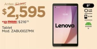 Chedraui Lenovo Tablet Mod. ZABU0027MX oferta