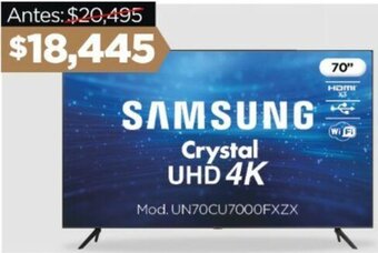Chedraui SAMSUNG Crystal UHD 4K 70" oferta