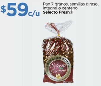 Pan 7 granos, semillas girasol, integral o centeno Selecto Fresh