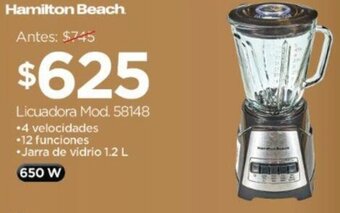 Chedraui Hamilton Beach Licuadora Mod. 58148 oferta