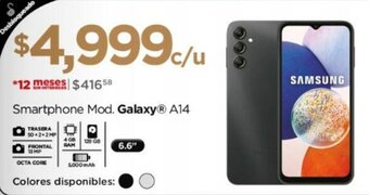 Chedraui Smartphone Mod. Galaxy A14 oferta