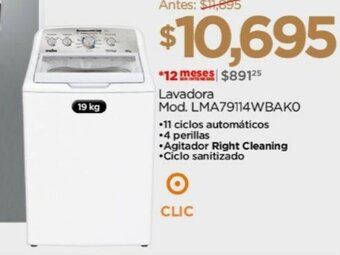 Chedraui Lavadora Mod. LMA79114WBAKO oferta