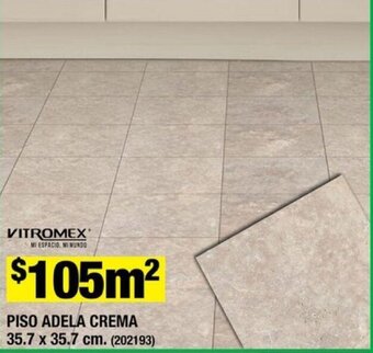VITROMEX PISO ADELA CREMA 35.7 x 35.7 cm.