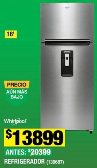 The Home Depot Whirlpool REFRIGERADOR 18" oferta