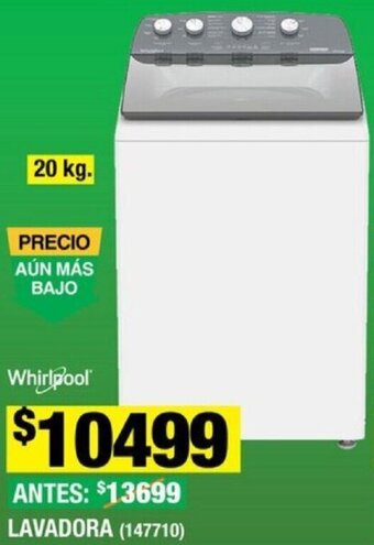The Home Depot Whirlpool LAVADORA 20kg oferta