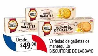 La Comer BISCUITERIE DE L'ABBAYE Variedad de galletas de mantequilla oferta